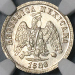 1886-Mo NGC MS 62 Mexico 10 Centavos Mint State Silver Coin (23062402C)
