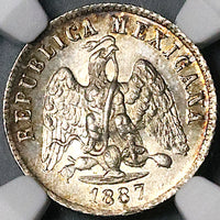 1887-Mo NGC MS 65 Mexico 10 Centavos Gem Silver Coin POP 2/0 (25032701C)