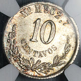 1887-Mo NGC MS 65 Mexico 10 Centavos Gem Silver Coin POP 2/0 (25032701C)