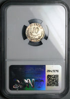 1887-Mo NGC MS 65 Mexico 10 Centavos Gem Silver Coin POP 2/0 (25032701C)