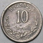 1888-Do Mexico 10 Centavos Durango Mint Rare 31k VF Silver Coin (25082102R)