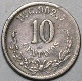 1888-Do Mexico 10 Centavos Durango Mint Rare 31k VF Silver Coin (25082102R)