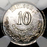 1888-Mo NGC MS 65 Mexico 10 Centavos Mint State Silver Coin POP 1/1 (26032802C)