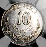 1888-Mo NGC MS 65 Mexico 10 Centavos Mint State Silver Coin POP 1/1 (26032802C)