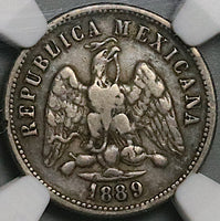 1889-Do NGC VF 35 Mexico 10 Centavos Durango Mint 55k Silver Coin POP 1/1 (23092203C)
