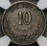 1889-Do NGC VF 35 Mexico 10 Centavos Durango Mint 55k Silver Coin POP 1/1 (23092203C)