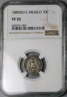 1889-Do NGC VF 35 Mexico 10 Centavos Durango Mint 55k Silver Coin POP 1/1 (23092203C)