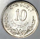 1889-Ga NGC MS 63 Mexico 10 Centavos Guadalajara Mint Silver Coin (26092203C)