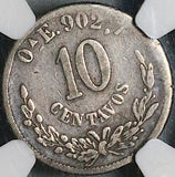 1889-Oa NGC F 15 Mexico 10 Centavos RARE Oaxaca Mint Silver Coin (24081302C)