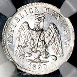1890-Ga NGC MS 64 Mexico 10 Centavos Guadalajara Mint Gem Silver Coin (26092302C)