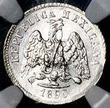 1890-Ga NGC MS 64 Mexico 10 Centavos Guadalajara Mint Gem Silver Coin (26092302C)