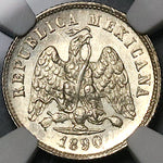 1890-Mo NGC MS 62 Mexico 10 Centavos Mint State Silver Coin (23062403C)