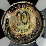 1891-Ga NGC MS 62 Mexico 10 Centavos Guadalajara Mint CUD Mint Error Coin (26092202C)