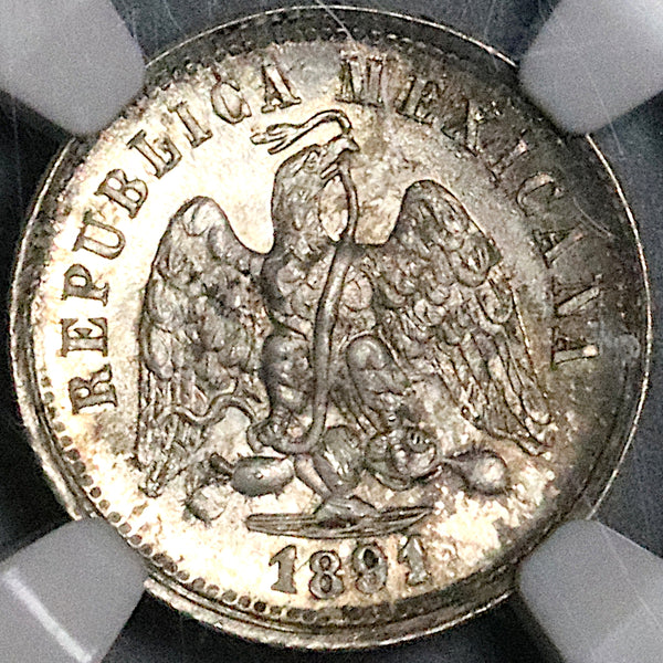 1891-Pi NGC MS 66 Mexico 10 Centavos Potosi Mint State Silver Coin POP 2/0 (23052303C)