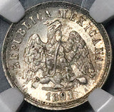 1891-Pi NGC MS 66 Mexico 10 Centavos Potosi Mint State Silver Coin POP 2/0 (23052303C)