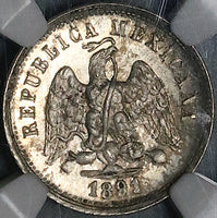 1891-Pi NGC MS 66 Mexico 10 Centavos Potosi Mint State Silver Coin POP 2/0 (23052303C)