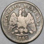 1892-Do Mexico 10 Centavos Durango Mint AVF Silver Coin (24081901R)