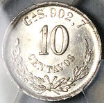 1892-Ga PCGS MS 65 Mexico 10 Centavos Guadalajara Gem Mint State Silver Coin (25041801C)