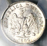 1892-Ga PCGS MS 65 Mexico 10 Centavos Guadalajara Gem Mint State Silver Coin (25041801C)