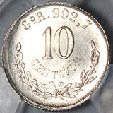 1892-Go PCGS MS 65 Mexico 10 Centavos Guanajuato GEM Silver Coin POP 1/2 (23111103C)