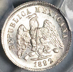 1892-Go PCGS MS 65 Mexico 10 Centavos Guanajuato GEM Silver Coin POP 1/2 (23111103C)