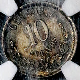 1893-Ga NGC MS 62 Mexico 10 Centavos Guadalajara Mint State Silver Coin (26092201C)