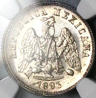 1893-Ga NGC MS 64 Mexico 10 Centavos Guadalajara Mint State POP 4/2 (25022705C)
