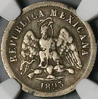 1893-Ho NGC XF 40 Mexico 10 Centavos Hermosillo Mint 67K Silver Coin POP 1/0 (23050401C)