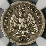 1893-Ho NGC XF 40 Mexico 10 Centavos Hermosillo Mint 67K Silver Coin POP 1/0 (23050401C)