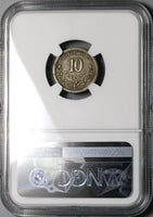 1893-Ho NGC XF 40 Mexico 10 Centavos Hermosillo Mint 67K Silver Coin POP 1/0 (23050401C)