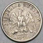 1894-Do Mexico 10 Centavos Durango Mint AXF Silver Coin (24081902R)