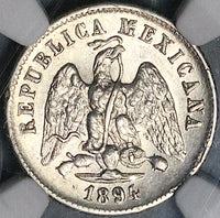 1894-Mo NGC MS 62 Mexico 10 Centavos Mint State Scarce Silver Coin (23062404C)
