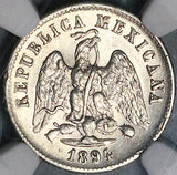 1894-Mo NGC MS 62 Mexico 10 Centavos Mint State Scarce Silver Coin (23062404C)