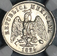 1894-Mo NGC MS 62 Mexico 10 Centavos Mint State Scarce Silver Coin (23062404C)