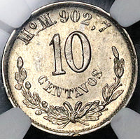 1894-Mo NGC MS 62 Mexico 10 Centavos Mint State Scarce Silver Coin (23062404C)