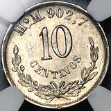 1894-Mo NGC MS 62 Mexico 10 Centavos Mint State Scarce Silver Coin (23062404C)
