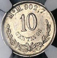 1894-Mo NGC MS 62 Mexico 10 Centavos Mint State Scarce Silver Coin (23062404C)