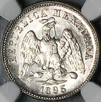 1895-Ga NGC MS 65 Mexico 10 Centavos Guadalajara Mint 80k Silver Coin POP 1/1 (24092904C)