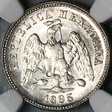 1895-Ga NGC MS 65 Mexico 10 Centavos Guadalajara Mint 80k Silver Coin POP 1/1 (24092904C)
