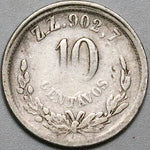 1896-Z Mexico 10 Centavos Zacatecas Mint Error Missing S Silver Coin (24081802R)