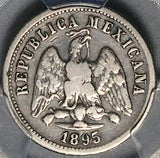 1895-Cn PCGS VF 25 Mexico 10 Centavos Culiacan Mint 23k Rare Silver Coin POP 1/0 (26010901C)