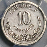 1895-Cn PCGS VF 25 Mexico 10 Centavos Culiacan Mint 23k Rare Silver Coin POP 1/0 (26010901C)