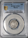 1895-Cn PCGS VF 25 Mexico 10 Centavos Culiacan Mint 23k Rare Silver Coin POP 1/0 (26010901C)