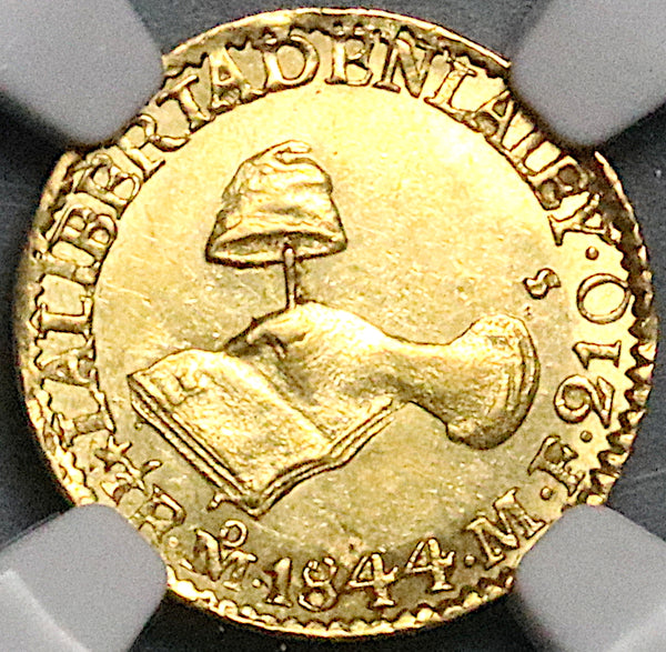 1844-Mo NGC MS 63 Mexico Gold 1/2 Escudo Mint State Coin POP 2/3 (24050502C)