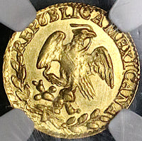 1844-Mo NGC MS 63 Mexico Gold 1/2 Escudo Mint State Coin POP 2/3 (24050502C)