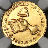 1856/4-Mo NGC MS 63 Mexico Gold 1/2 Escudo Mint State Overdate Coin  (25061601D)