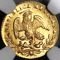 1856/4-Mo NGC MS 63 Mexico Gold 1/2 Escudo Mint State Overdate Coin  (25061601D)