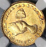 1862-Mo NGC AU 58 Mexico City Gold 1/2 Escudo Choice Republic Coin (25062103C)