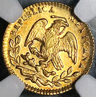 1862-Mo NGC AU 58 Mexico City Gold 1/2 Escudo Choice Republic Coin (25062103C)