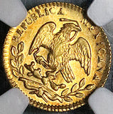 1862-Mo NGC AU 58 Mexico City Gold 1/2 Escudo Choice Republic Coin (25062103C)